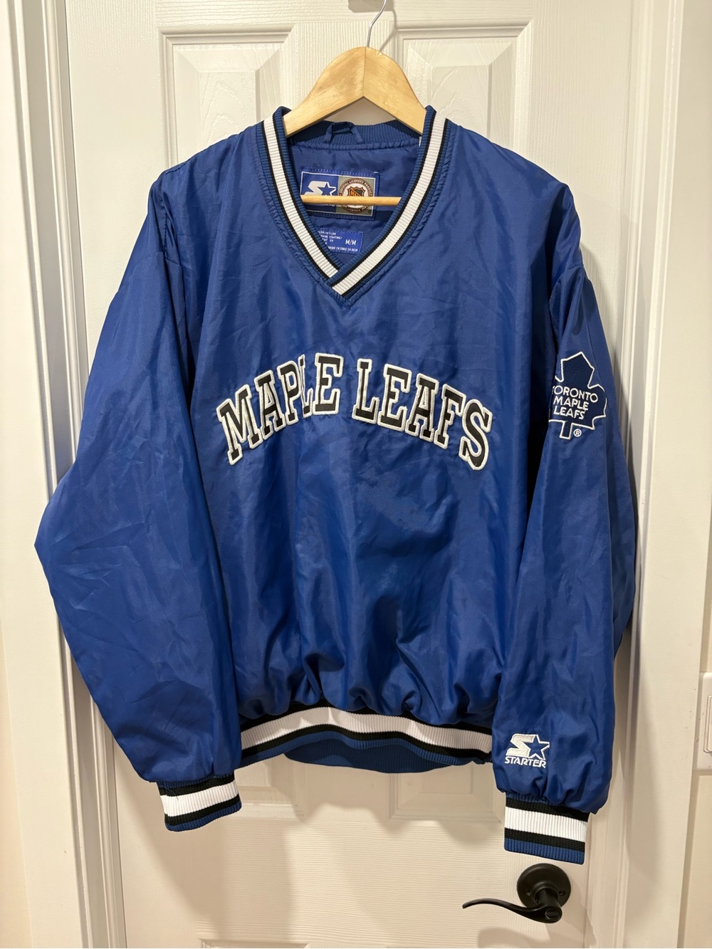 Vintage Starter Toronto Maple Leafs Blue Pullover Jacket Medium